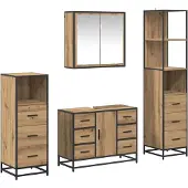 vidaXL Badkamermeubel Set 4 st Artisan Eiken 80 x 33 x 60 cm