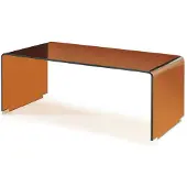 En.casa Salontafel Väsas gehard glas 90x90x35 cm bruin []