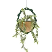 Atmosphera Kunstplant Hangplant Chéri met keramieken pot - 20x9x52cm - Oker