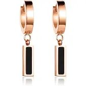 Cilla Jewels oorringen Titanium Rose met Zwart