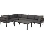 Ebuy24 Copacabana tuin salontafel zwart glas.