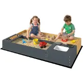 AIYAPLAY Kinderspeelstation-Grenenhout, kunststof-150L x 90B x 19,5H cm-Geel