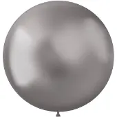 Folat - ballon XL Intense Chrome Silver 48 cm - 5 stuks