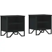 vidaXL Nachtkastjes 2 st 40x30x40 cm bewerkt hout zwart