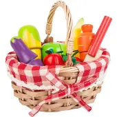 Small Foot - Houten Picknickmand met Snij Fruit, 15dlg.