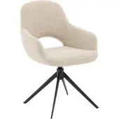 Goossens Eetkamerstoel Bonna - Met Armleuning - Stof - Beige