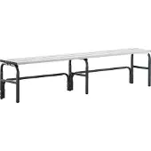 Sypro Kleedkamerbank, stalen buis/aluminium, enkel, 2000 mm lang, antraciet