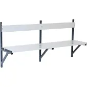 Sypro Wandbank, aluminium, L 2000 mm, antraciet (RAL 7016)