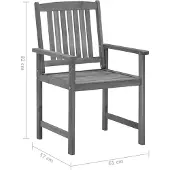 vidaXL - Tuinstoelen - 2 - st - met - kussens - massief - acaciahout - grijs