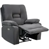 Beliani BERGEN - Relaxfauteuil - Donkergrijs - Fluweel