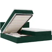 vidaXL Ottoman bed met matrassen en LED's 160x200cm fluweel