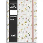 De Hobbit Agenda 2026-2027 A4 Aquarel Bloemetjes