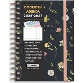 De Hobbit Docentenagenda 2026-2027 A5 Aquarel Wilde Bloemetjes