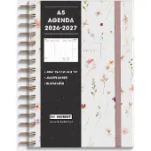 De Hobbit Ringband Agenda 2026-2027 A5 Aquarel Bloemetjes