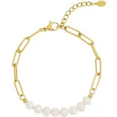 Yehwang Goudlief Parel Elegance Armband - Roestvrij staal - Verkleurt niet - Cadeau - Goudlief.nl