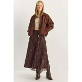 Bianco Hoogwaardige Geruite Maxi Rok