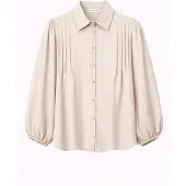 MixRay Gelaagde Ribbels Lange Mouwen Knopen Shirt
