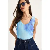 Bianco Bloemen U Hals Mouwloze Top