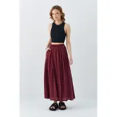 MixRay Hoge Taille Lange Rok met Zakken