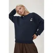 Hiccups for Kids Comfort Dierpatroon Geborduurd Verhoogd Ronde Hals Sweatshirt