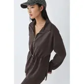 Busem Ritskraag Sweatshirt met Verstelbare Taille