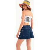 Hiccups for Kids Gestreepte Strapless Cropped Top