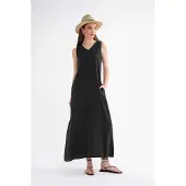 MixRay V-hals Mouwloze Maxi Jurk met Zakken