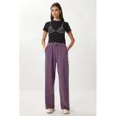 Happiness İstanbul Wijde broek met trekkoord in de taille