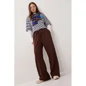 Happiness İstanbul Wijde broek met trekkoord in de taille