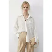 Bianco Gestreept Overhemd met Strikdetail