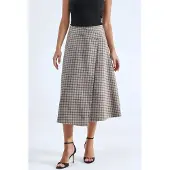 Hiccups for Kids Hoge Taille Geruite Midi Rok
