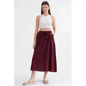 MixRay Hoge Taille Poplin Rok met Touwtje Detail