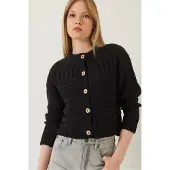 Bianco Geknoopte Cardigan met Ronde Hals