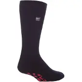 Heat Holder - Thermische pantoffelsokken voor heren - Zwart Rood