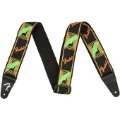 Fender Neon Gegraveerde Gitaarband, 2in, Groen/Oranje