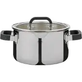 Spring Groentepotten, Pan + steelpan, Zilver, Zwart