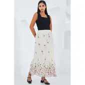 Big Dart Geprinte Maxi Rok met Bloemenmotief
