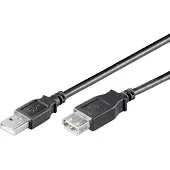 Ewent EC1013, 3 meter, USB A, USB A, mannelijk/vrouwelijk, zwart