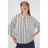 Bigdart Gestreepte V-hals Blouse