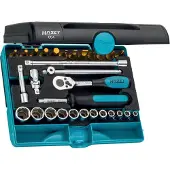 Hazet Dopsleutelset | 854 | 30-delig |1/4 inch | sleutelwijdtes 4-14 mm | aantal tanden 20 | 6-Kant - 4000820539