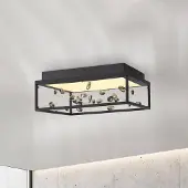 Paul Neuhaus Plafondlamp SKINA, dimbaar, zwart, Woon-/ Eetkamer, metaal, Modern, plafondlamp