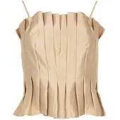 Freebird Dames Tops & T-shirts F-wv-shiny-twill-26-1 - Beige - Maat XL