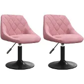 vidaXL Eetkamerstoelen draaibaar 2 st fluweel roze