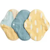Imse Vimse wasbare inlegkruisjes - 3 stuks - zero waste - biologisch katoen - Blue Sprinkle - Geel denim mix