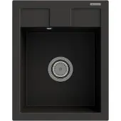 Granitan Spoelbakken Keuken Granieten Best - Enkele Spoelbak - met Sifon - 50x40x18cm - Zwart