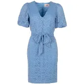 Freebird Dames Kleedjes F-jer-lace-flower-26-1 - Blauw - Maat XS