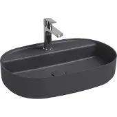 Isvea Infinity Oval Opzetwastafel, 60x40cm, antraciet
