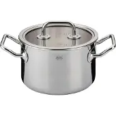 Spring BRIGADE BASIC 16 cm 2,0 liter vleespot met glazen deksel INDUCTIE, Pan + steelpan