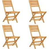 vidaXL Tuinstoelen inklapbaar 4 st 47x62x90 cm massief teakhout