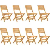 vidaXL Tuinstoelen inklapbaar 8 st 47x62x90 cm massief teakhout